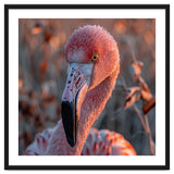 Close Up Of A Pink Flamingo Head In Sunlight thumbnail