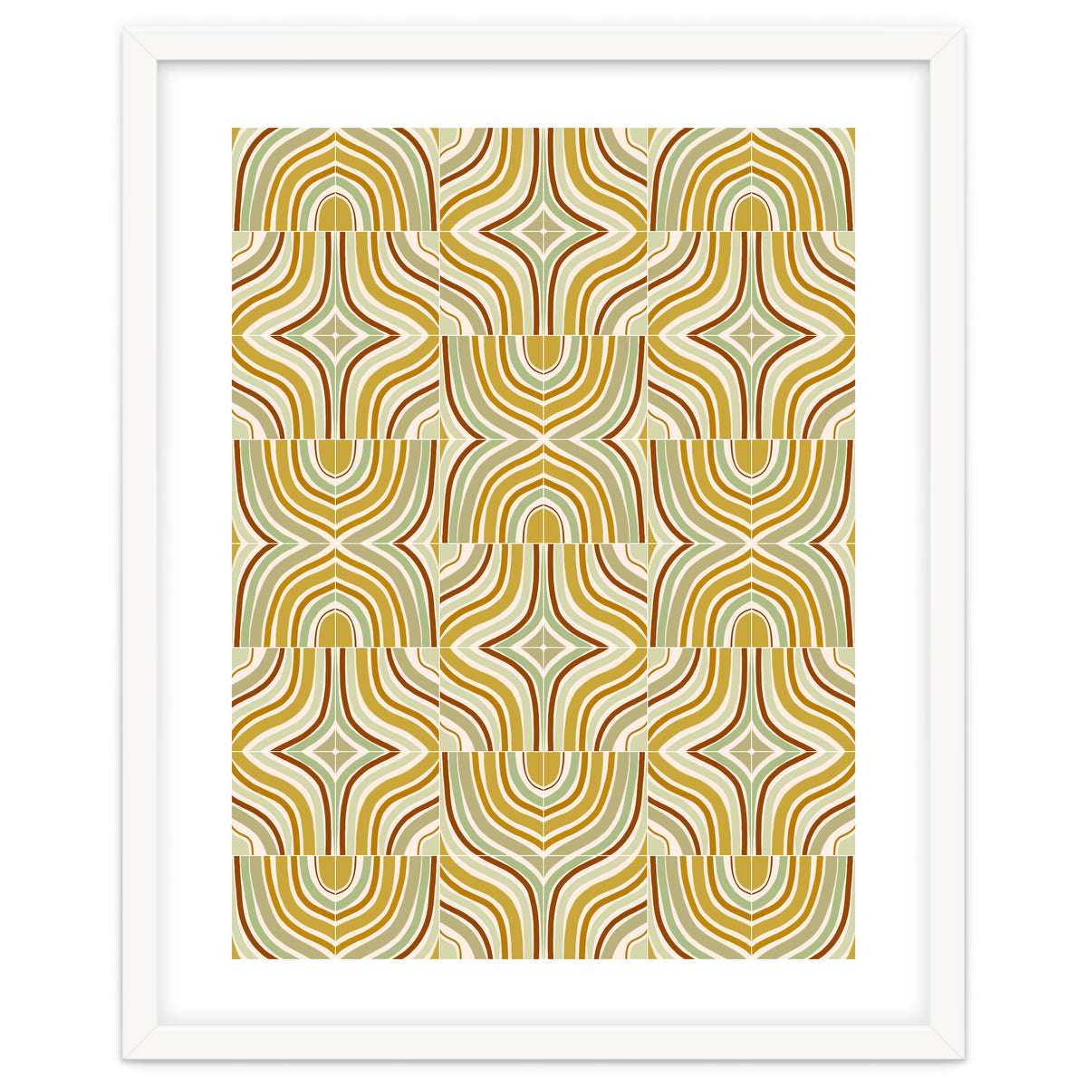Ochre Retro Marbled Tiles