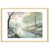 Springtime Blossoms: A Serene Garden Stream thumbnail