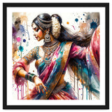 Hindu Woman Dancer With Jewelry And Sari thumbnail
