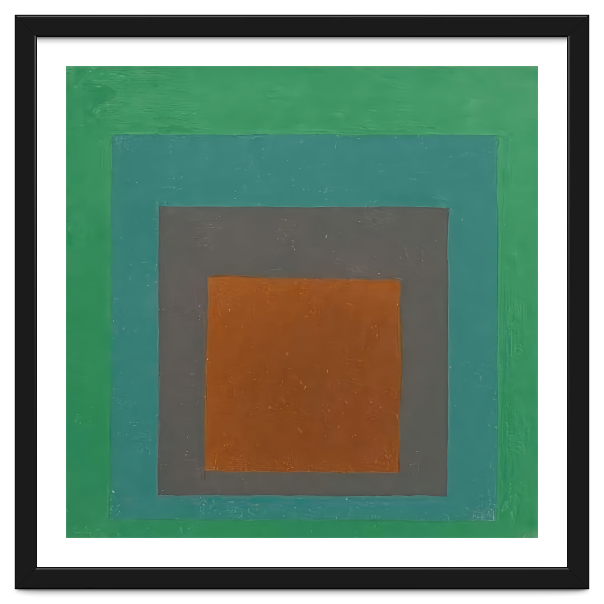 JOSEF ALBERS - HOMAGE TO THE SQUARE GREY BROWN GREEN