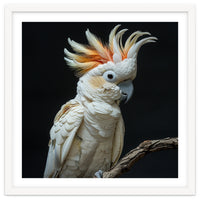 White Cockatoo Parrot Bird Perched On Branch
