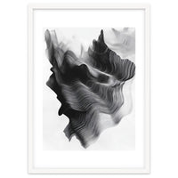 Abstract Black And White Wavy Lines Forming Organic Shapes