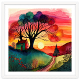 Watercolor Folk Art Sunset thumbnail