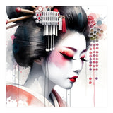 Crimson Kanzashi Modern Geisha (Print Only) thumbnail