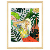 Spring Break, Tropical Bohemian Travel Line Art, Woman Fashion Palm Forest Jungle Watercolor Nature thumbnail