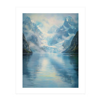 Ethereal Descent: The Glimmering Silence of the Ancient Glacial Fjord (Print Only)