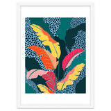 Teal & Tangerine, Botanical Nature Jungle Plants, Maximalism Eclectic Pop Of Color, Tropical Banana Leaves Bohemian Contemporary thumbnail