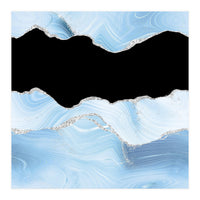 Blue & Silver Agate Glitter Texture 03 (Print Only)