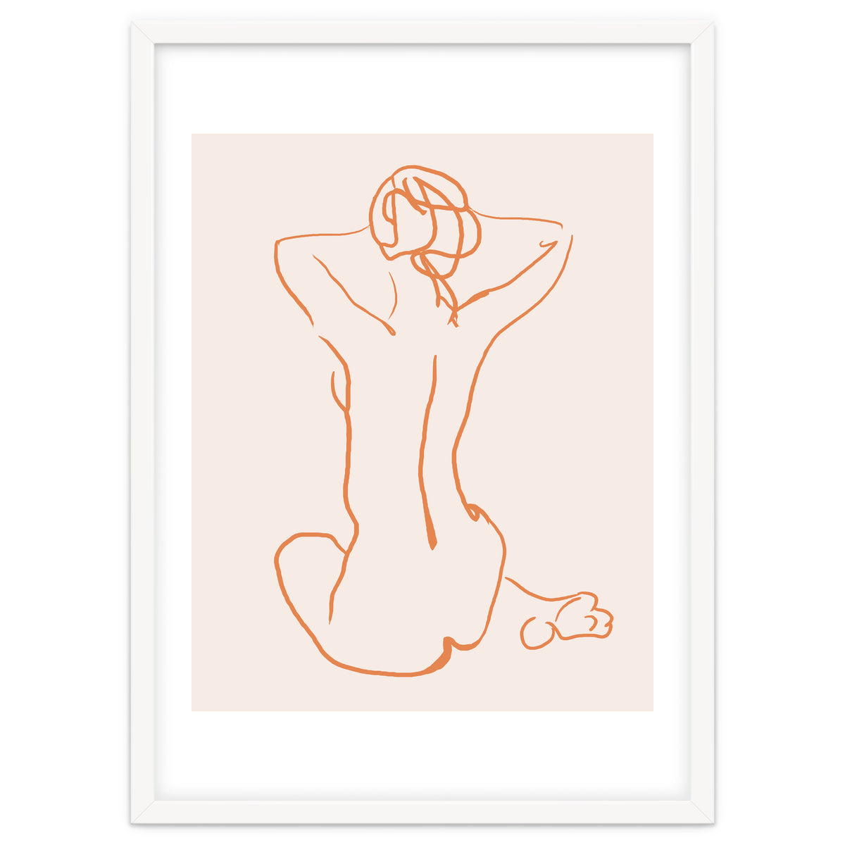 Femina, Abstract Minimal Woman Line Art Sketch, Drawing Feminine Empower Express