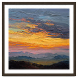 Vibrant Golden Hour Horizon Over Distant Mountain Ridges thumbnail