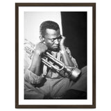 Jazz trumpeter Miles Davis early in his career playing in New York City, circa 1955. thumbnail