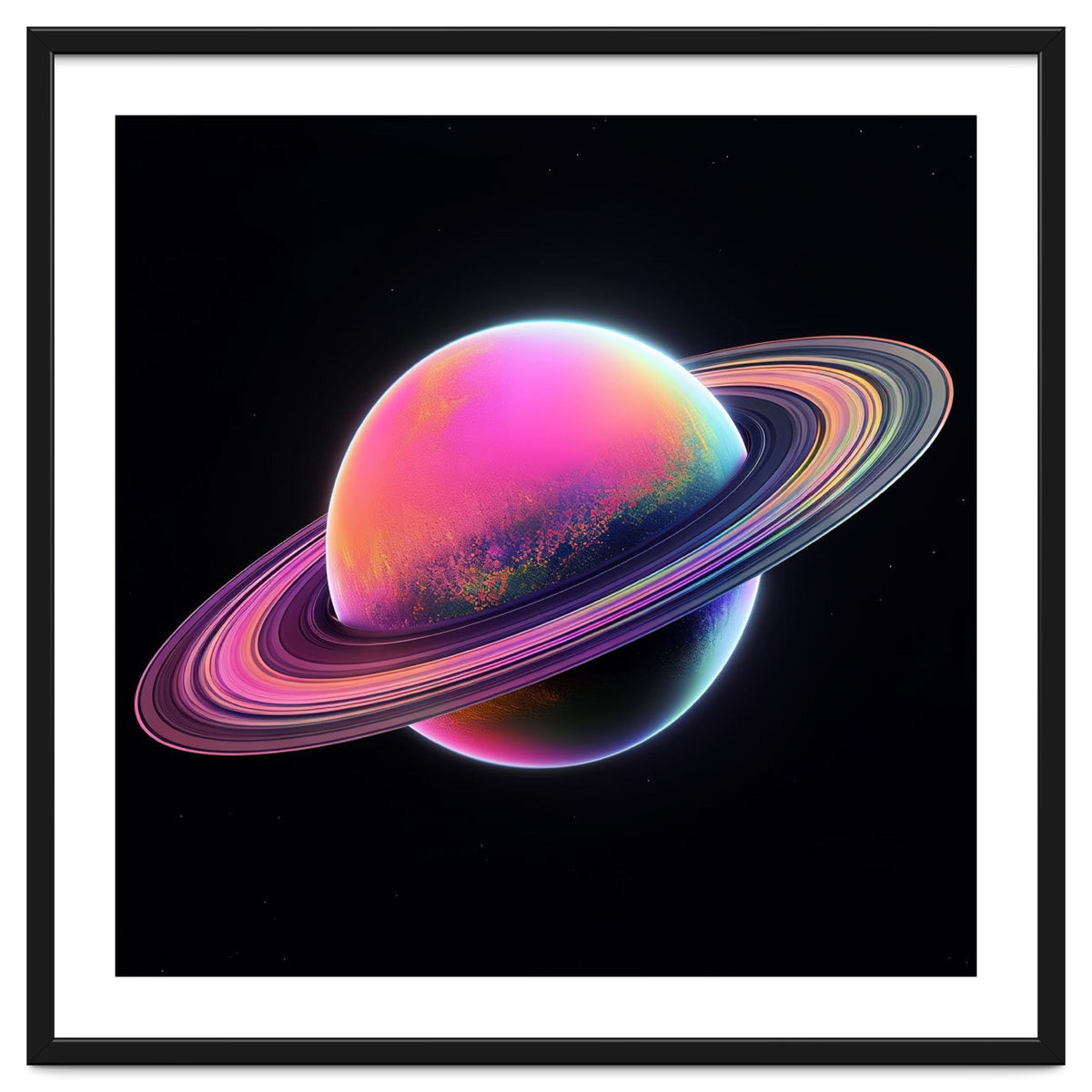 Neon Nebula Planet: Surreal Cosmic Illustration