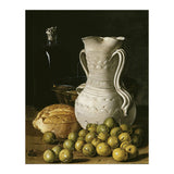 Luis Egidio Meléndez: 'Still Life with Small Pears, Bread, White Pitcher, Glass Bottle, and.., 1760. (Print Only) thumbnail