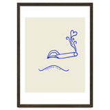 Smoked Love, Line Art Drawing Sketch, Minimalism Doodle Woman Cigarette Cigar Smoke, Eclectic Bohemian Framed thumbnail