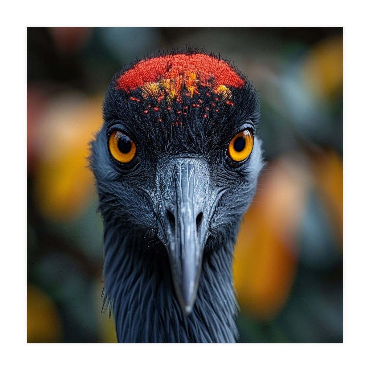 Close Up Of A Strikingly Beautiful Bird Face (Print Only)
