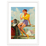 Pinup Girl On A Fence Showing A Love Letter thumbnail