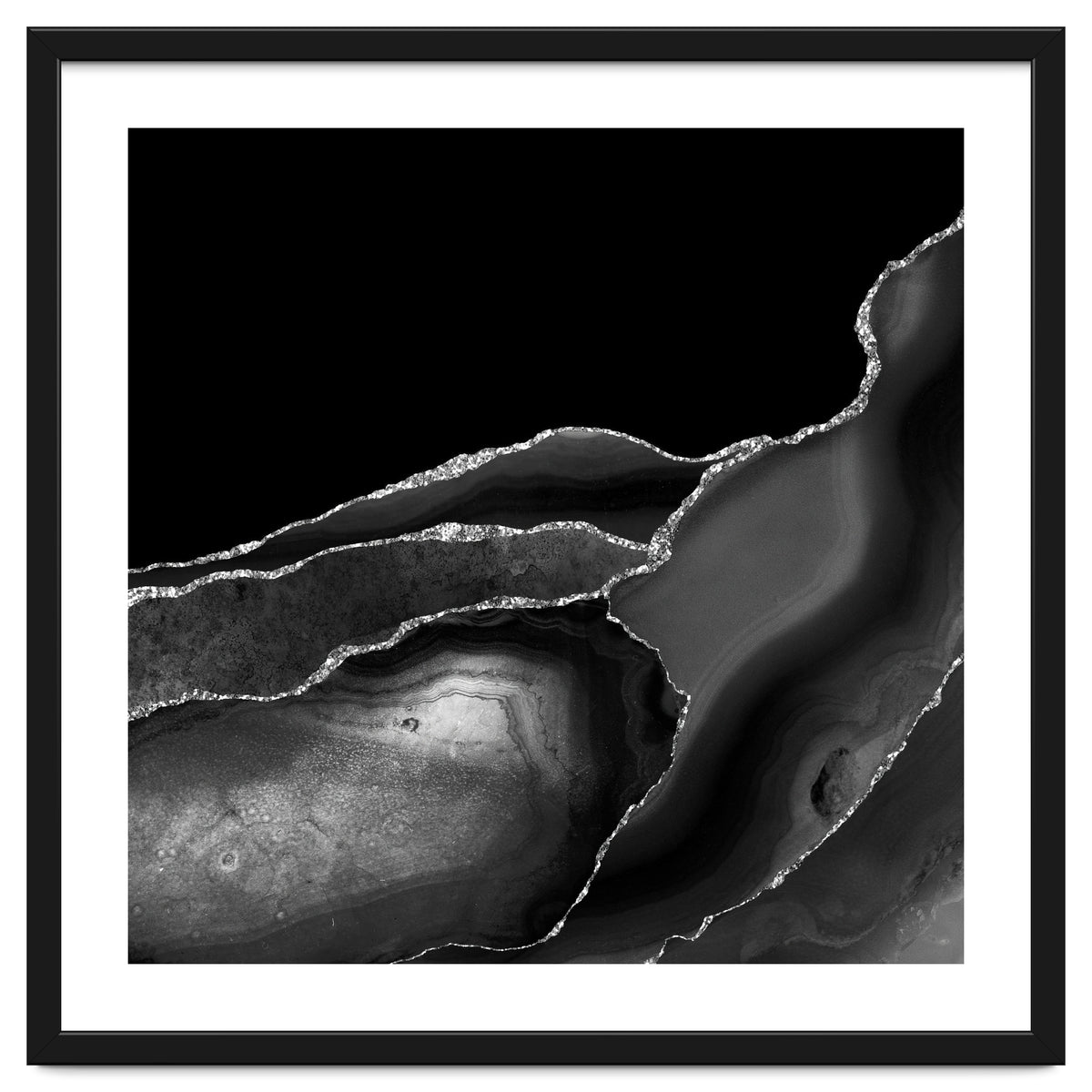 Black & Silver Agate Texture 04