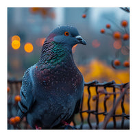 Pigeon With Water Droplets  (Print Only)