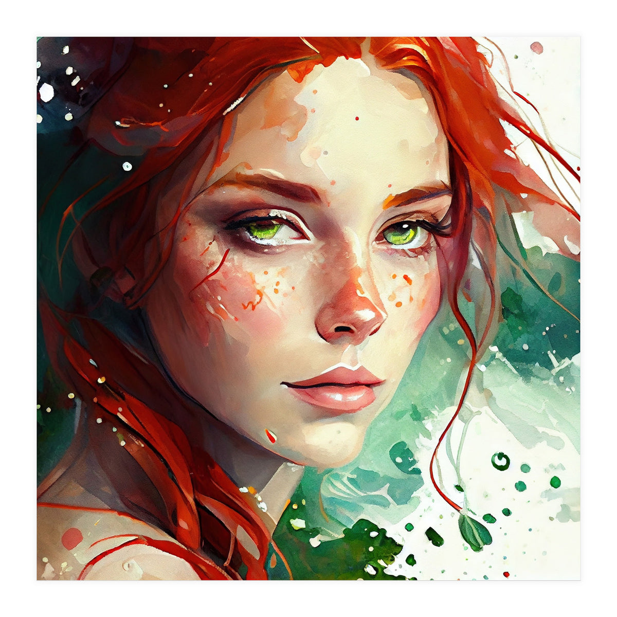 Watercolor Little Mermaid (Print Only)