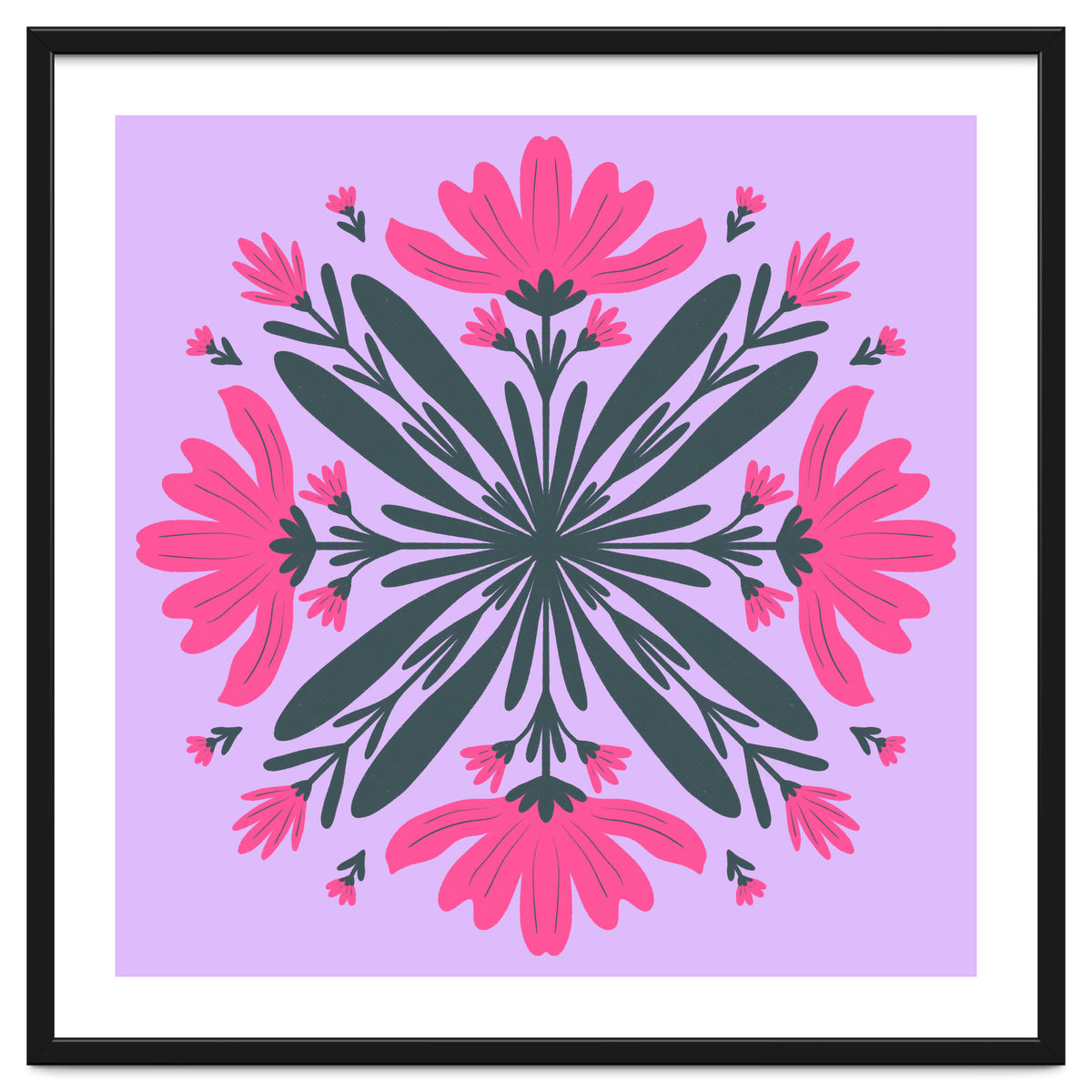 Magenta mandala flowers