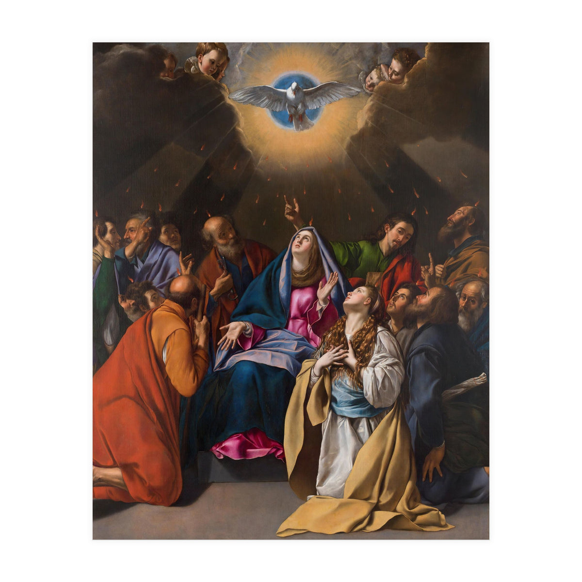 Fray Juan Bautista Maíno / 'Pentecost', 1615-1620, Spanish School, Oil on canvas, 324 cm x 246 cm. (Print Only)