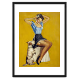 Pinup Woman Posing With Her Dog thumbnail