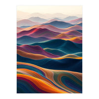 Colorful Abstract Mountain Dunes Art Print (Print Only)