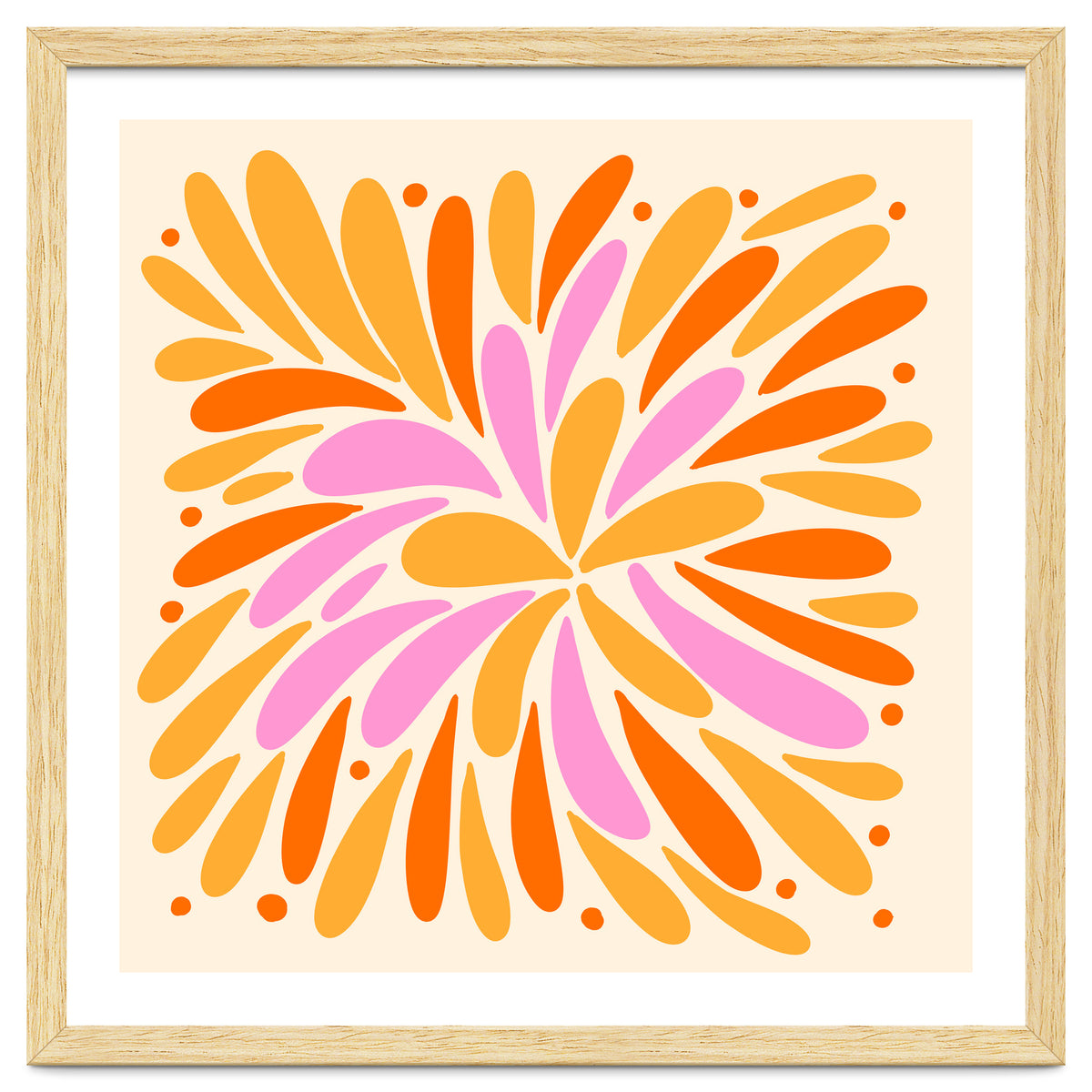 Floral Burst - pink, yellow and orange