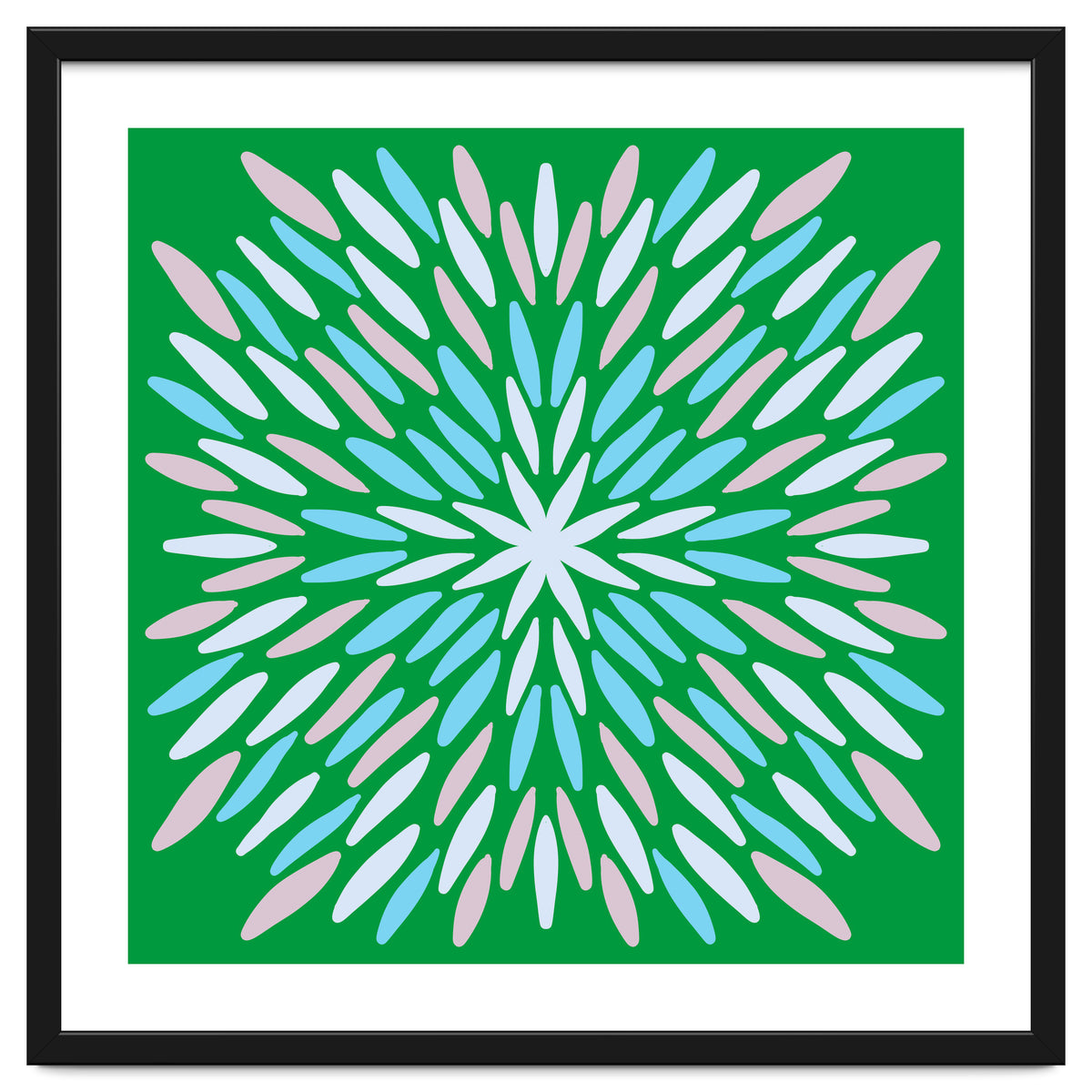 Petal Burst - green, blue, beige