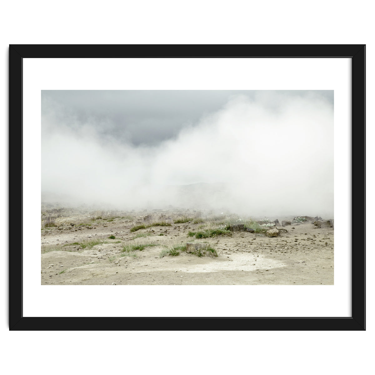 Landscape covered by hot spring steam - Iceland