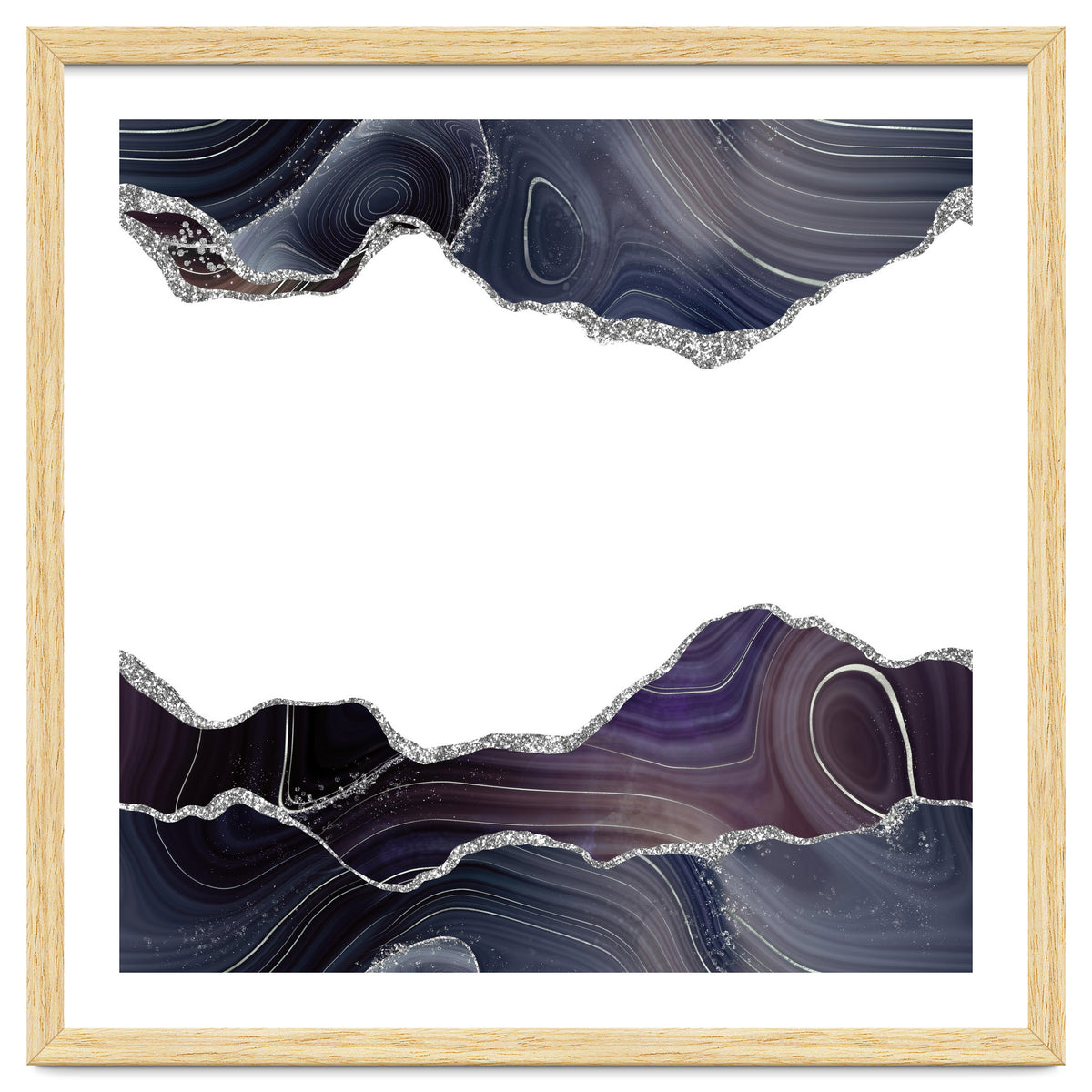 Black & Silver Glitter Agate Texture 08