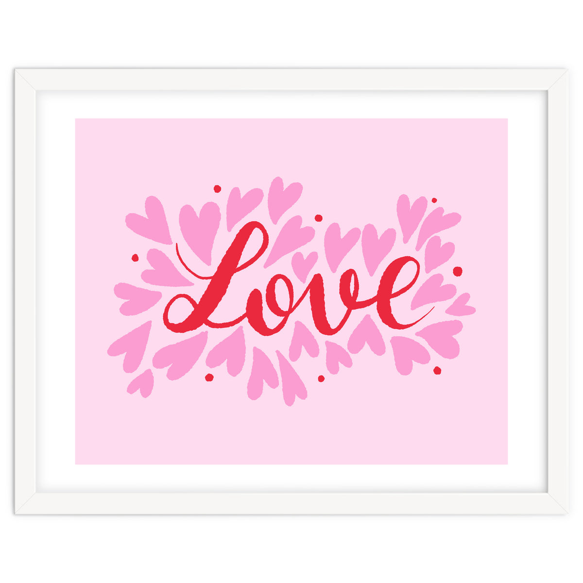Love hearts - pink and red