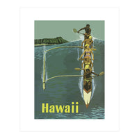 Hawaii, Boat a Big Wave (Print Only)