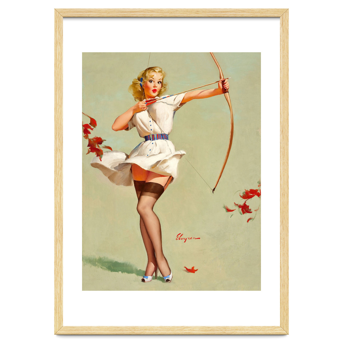 Pinup Sexy Girl Playing A Cupid