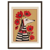 Striped Dog With Poppies thumbnail