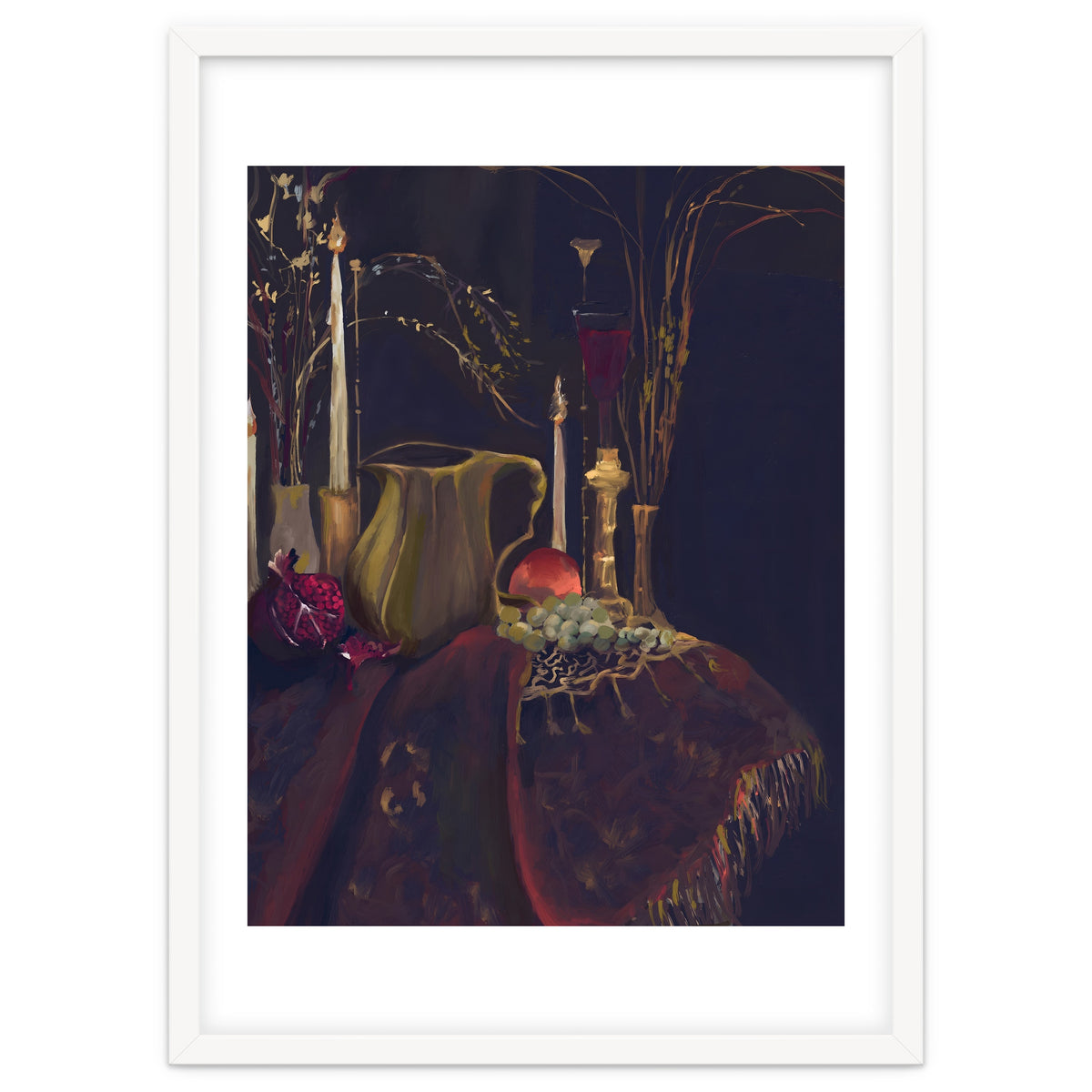 Dark Baroque Table still life moody still life oils