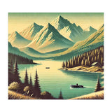Vintage Alpine Lake Poster (Print Only) thumbnail