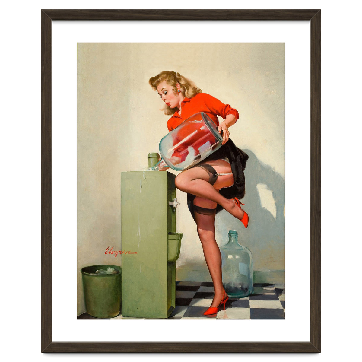 Pinup Sexy Water Cooler Girl
