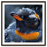 Close Up Penguin In Snow With Water Droplets thumbnail