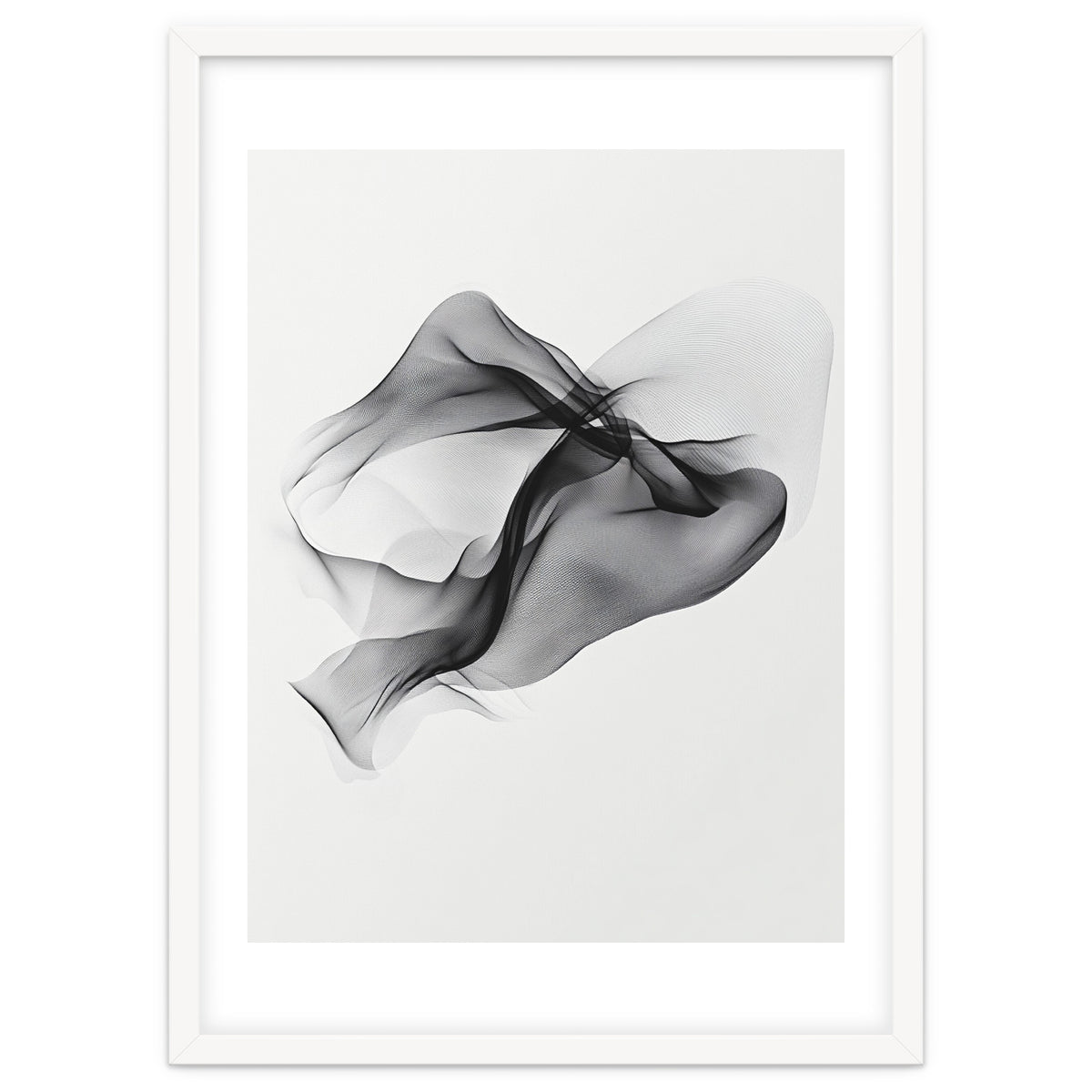 Abstract Black Flowing Fabric Wave