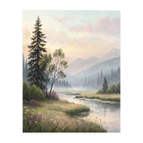 Dreamy Alpine Valley Landscape Painting (Print Only) thumbnail
