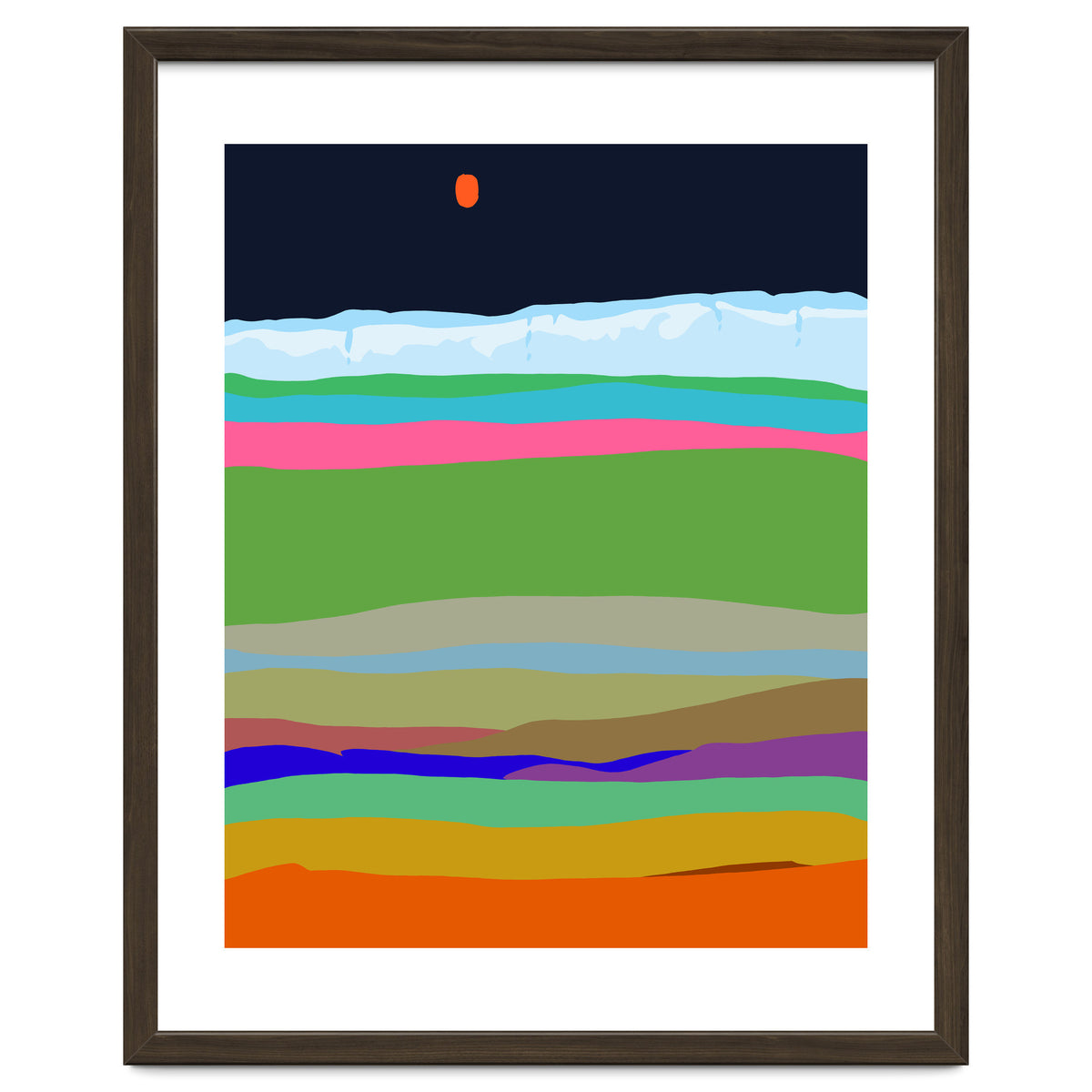 Iceland, Abstract Nature Travel Landscape, Eclectic Rainbow Retro Concept, Colorful Boho Modern Contemporary