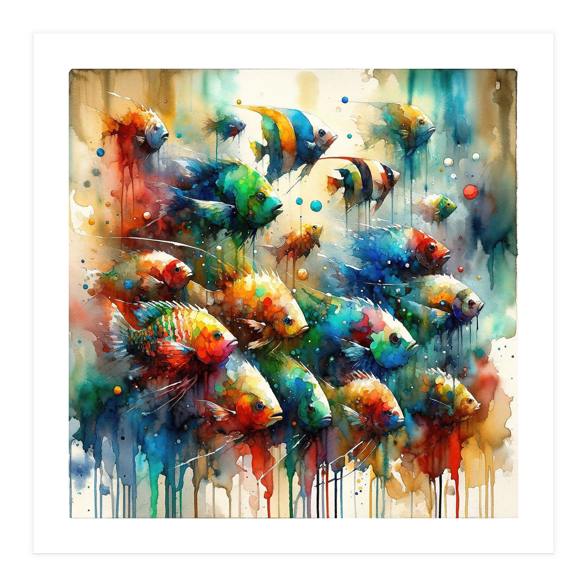 Colorful Aquarium Fish (Print Only)