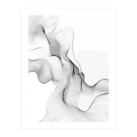 Abstract Black And White Flowing Lines (Print Only)