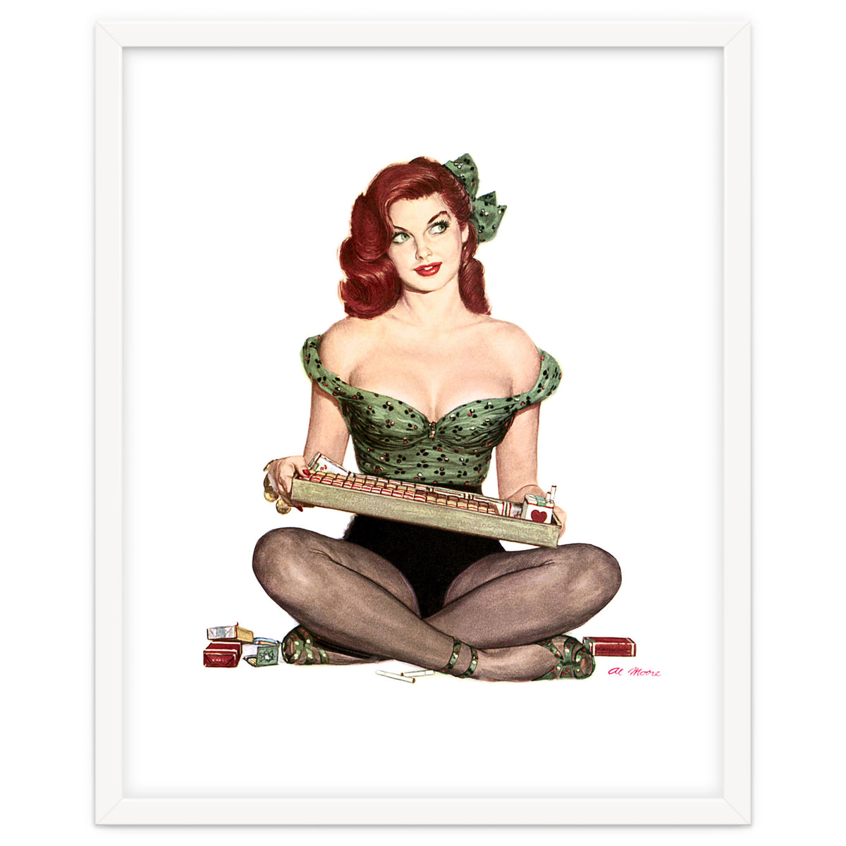 Pinup Sexy Girl Selling Cigarettes
