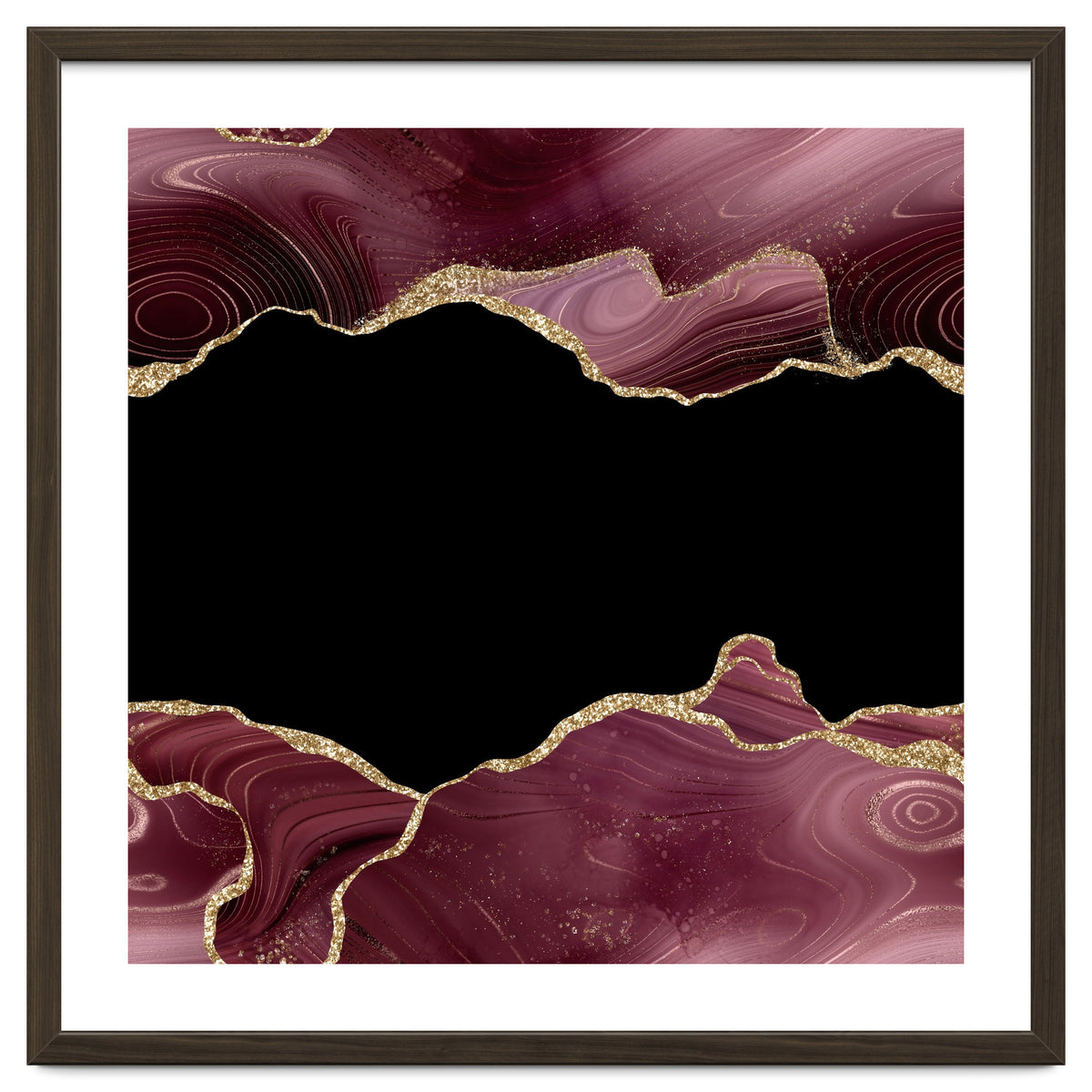 Burgundy & Gold Glitter Agate Texture 04