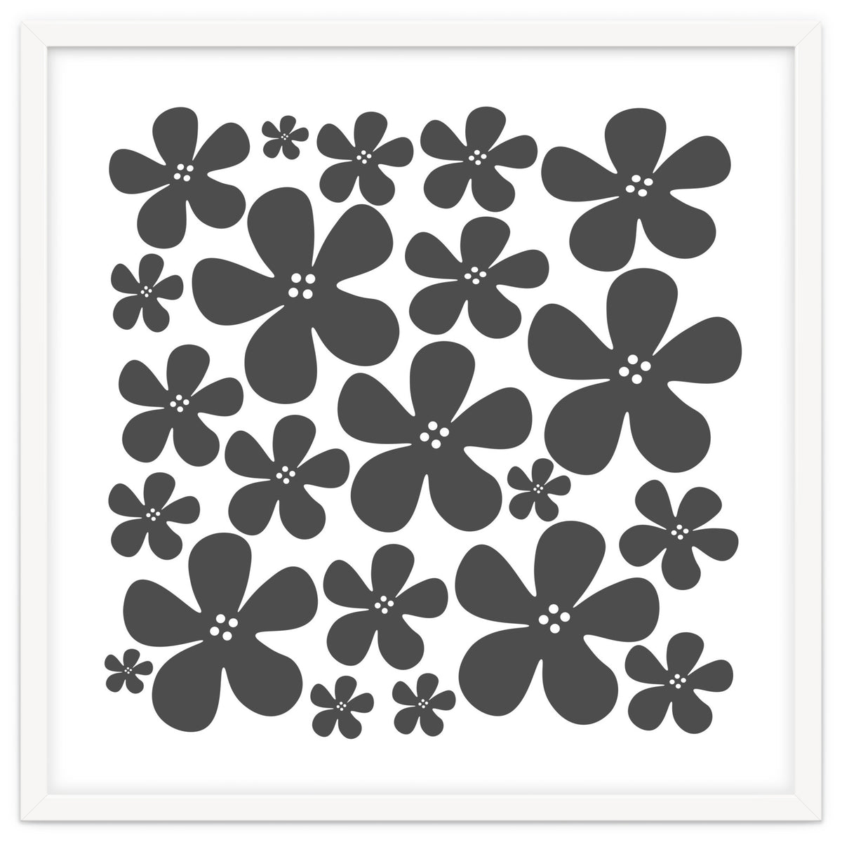 Grey Flowers Pattern