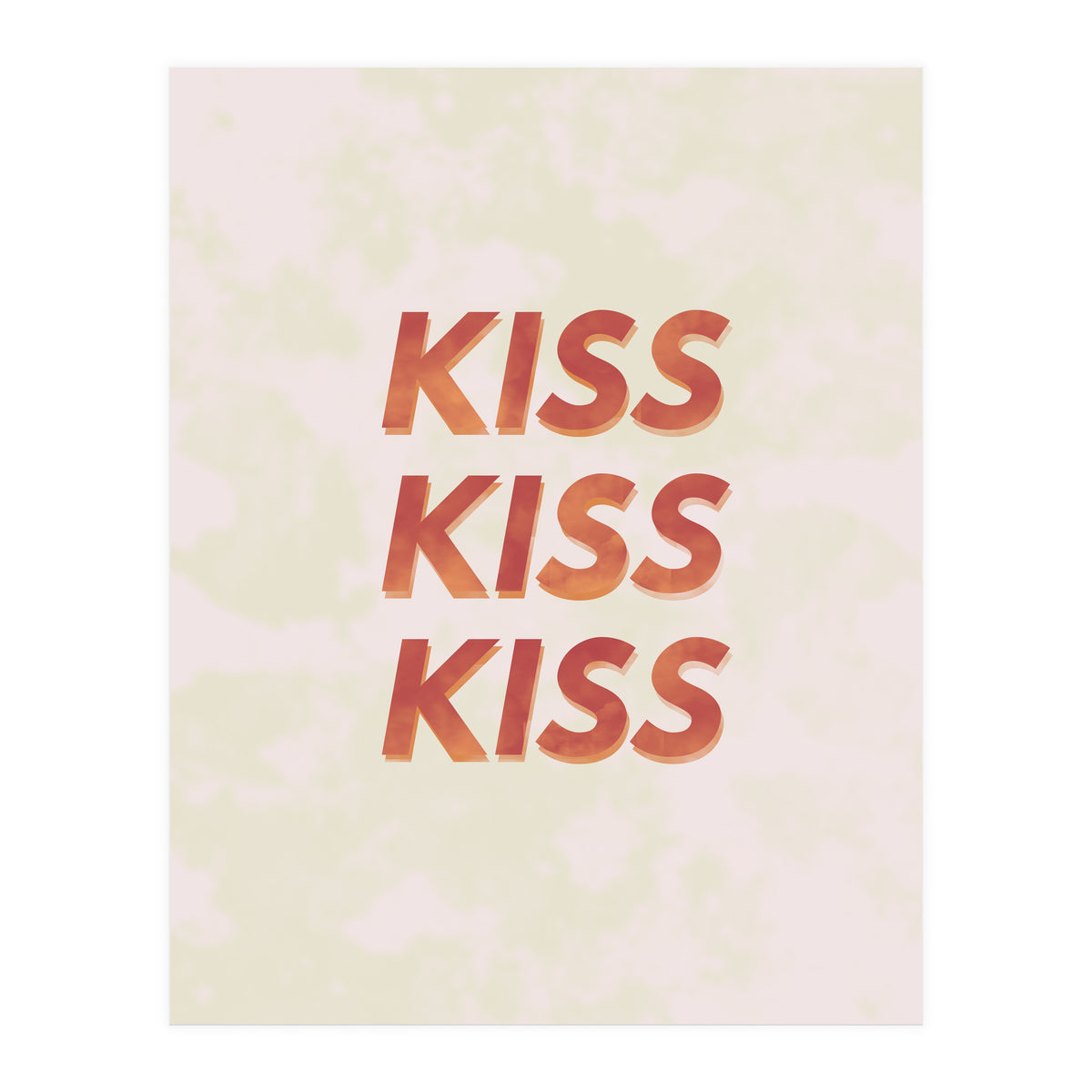Kiss Kiss Kiss Love Typography (Print Only)