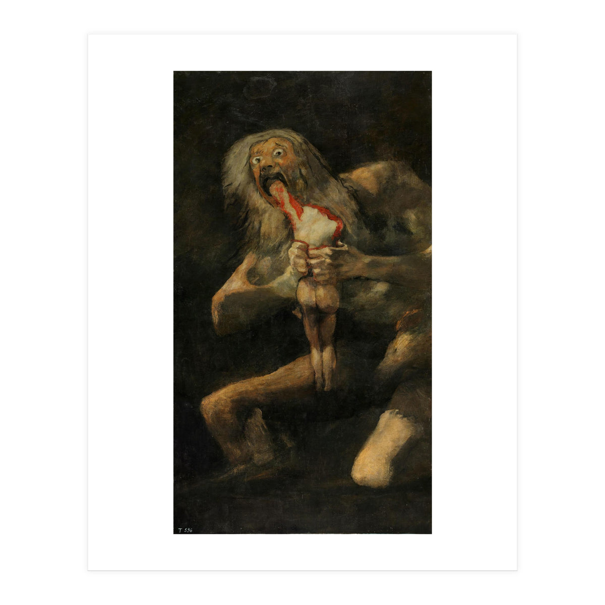 Francisco de Goya y Lucientes / 'Saturn devouring one of his sons', 1820-1823, Spanish School. (Print Only)